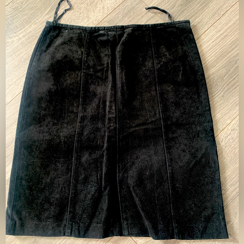 Ann Taylor suede leather skirt.
